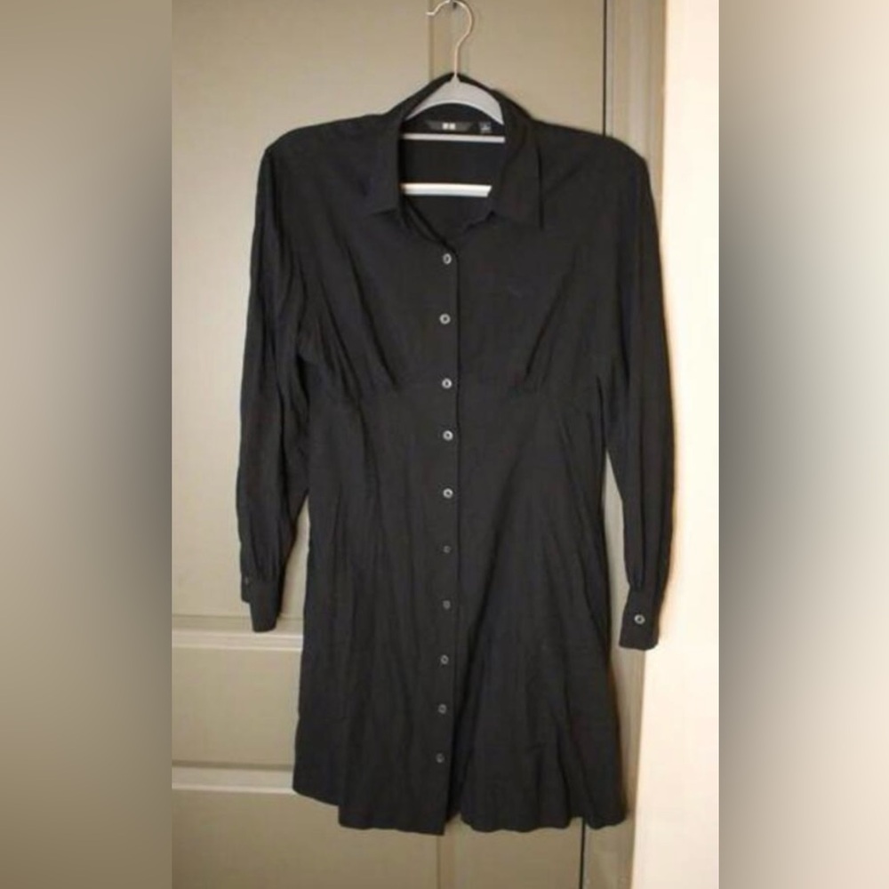 Uniqlo Elegant Black Shirt Dress